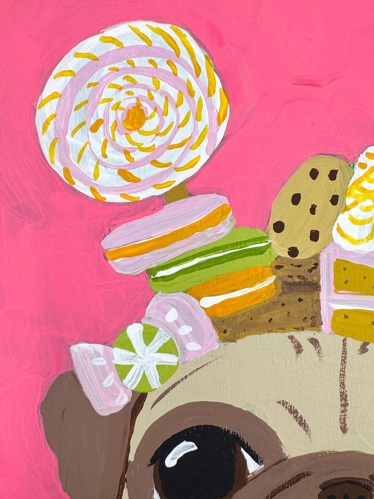 Crown of Treats - Original Pug Painting - 100 Paintings Unleashed no. 22