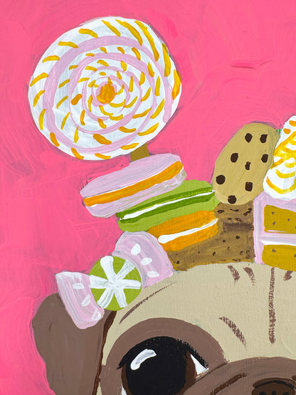 Crown of Treats - Original Pug Painting - 100 Paintings Unleashed no. 22