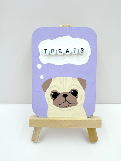 Treats - Original Pug Painting - 100 Paintings Unleashed no. 39