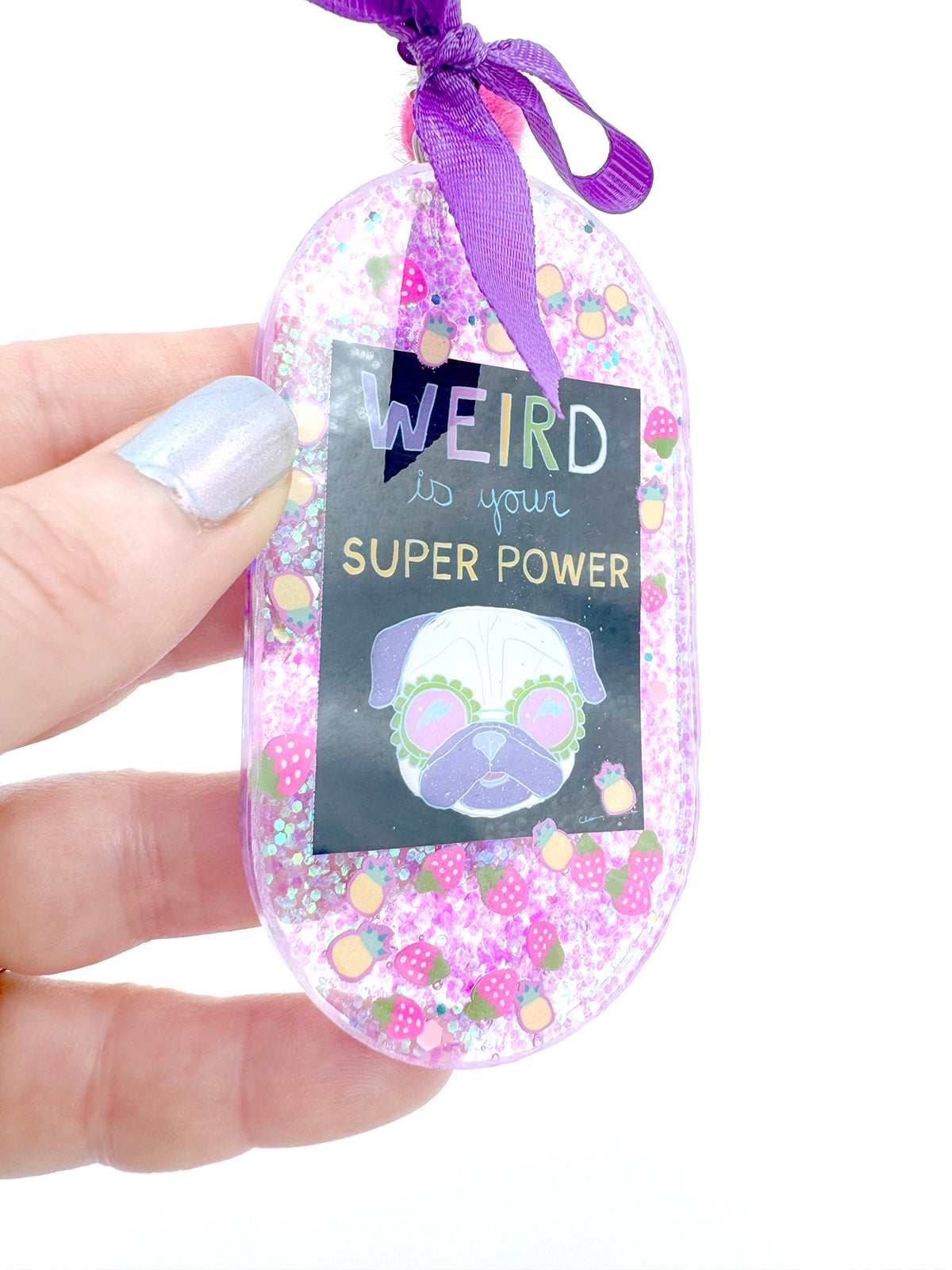 Pug Bag Charm - Weird Is Your Super Power