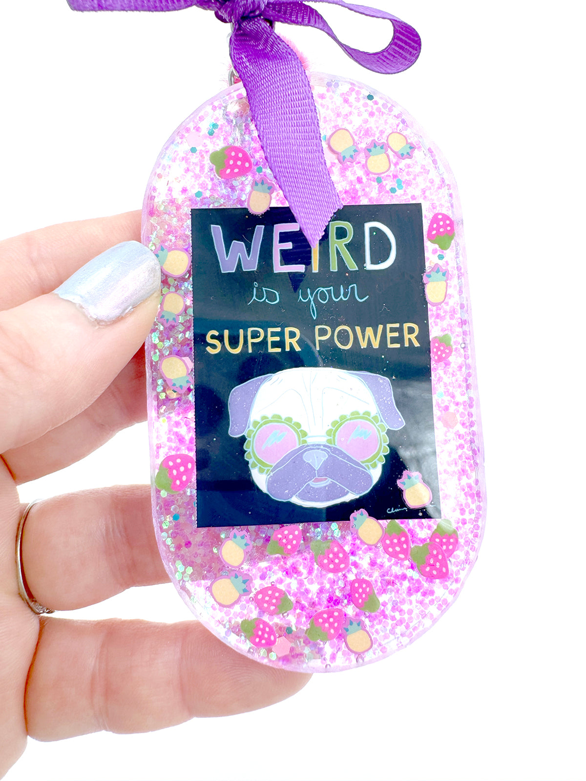 Pug Bag Charm - Weird Is Your Super Power