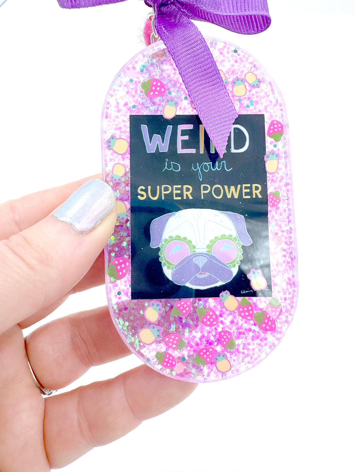 Pug Bag Charm - Weird Is Your Super Power