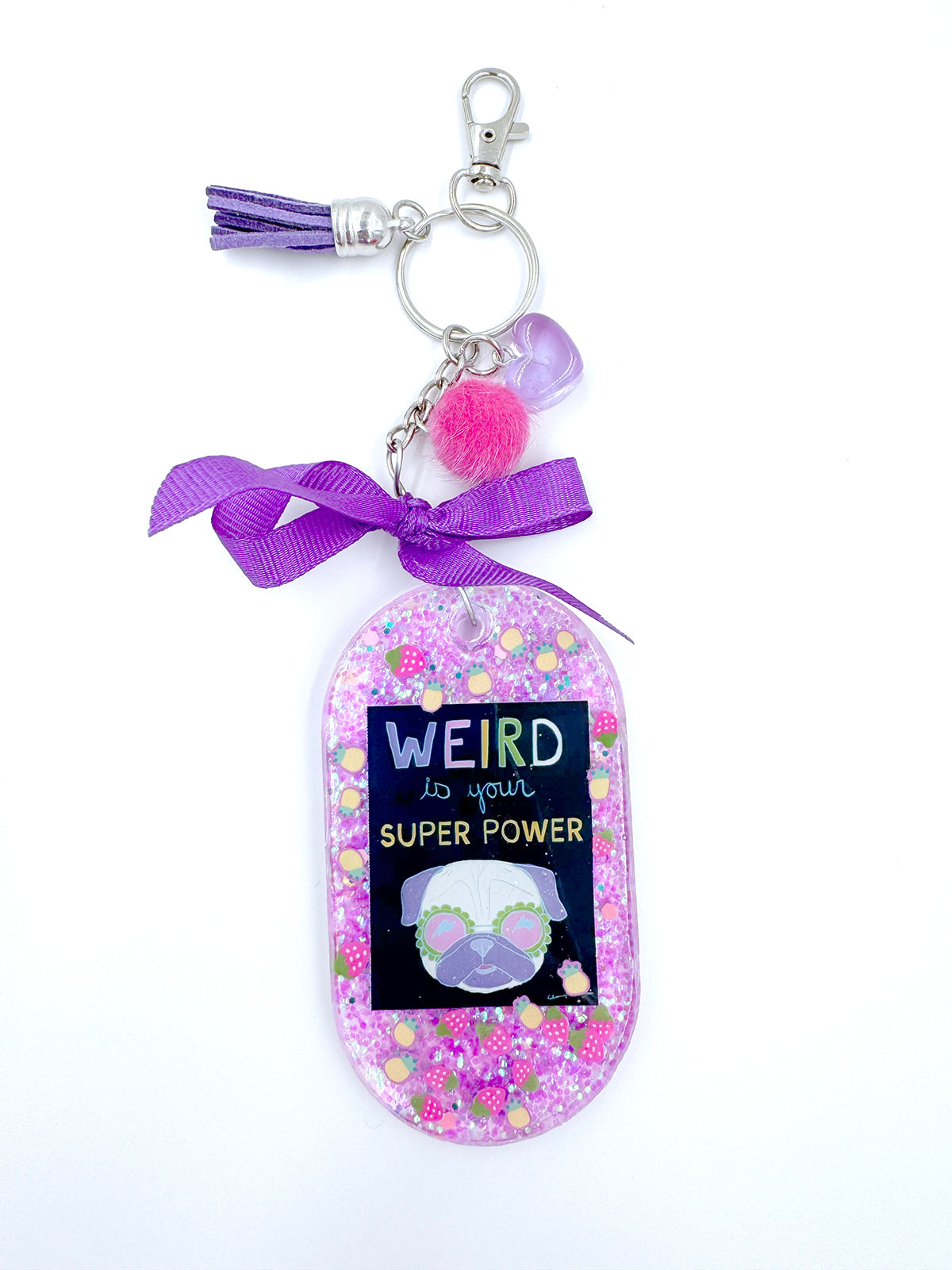Pug Bag Charm - Weird Is Your Super Power