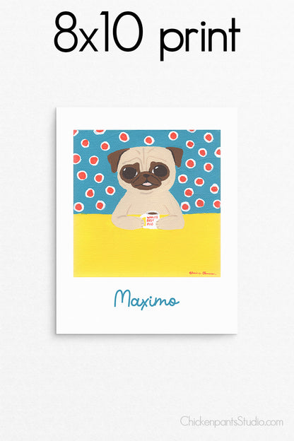 World's Best Pug - Customizable Pug Art Print