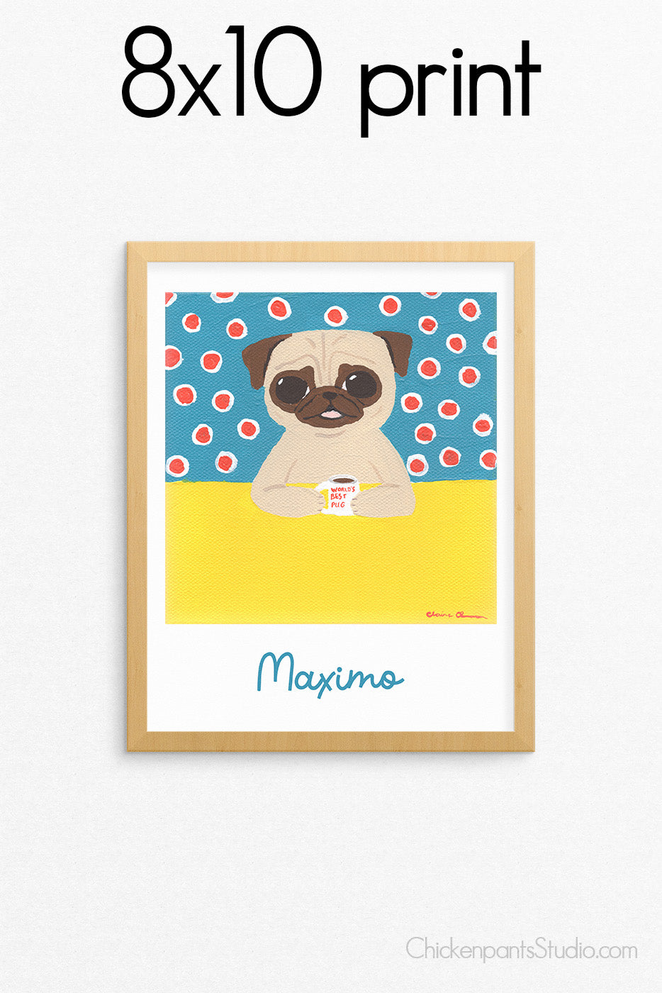 World's Best Pug - Customizable Pug Art Print