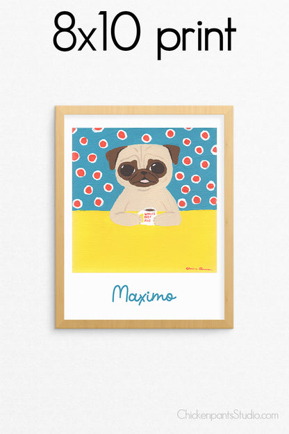 World's Best Pug - Customizable Pug Art Print