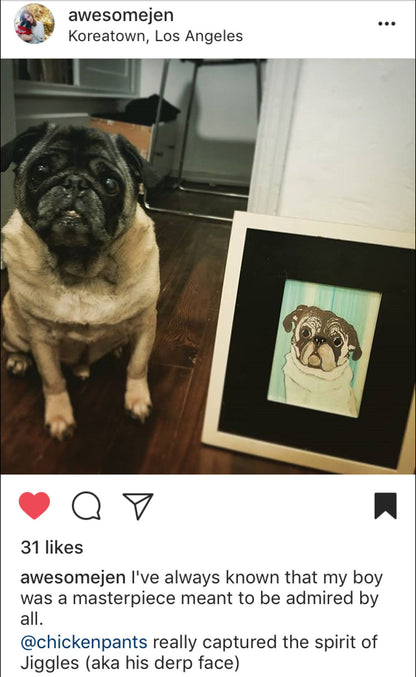 Sedona Pug Social Exclusive! Custom Sketch Portrait
