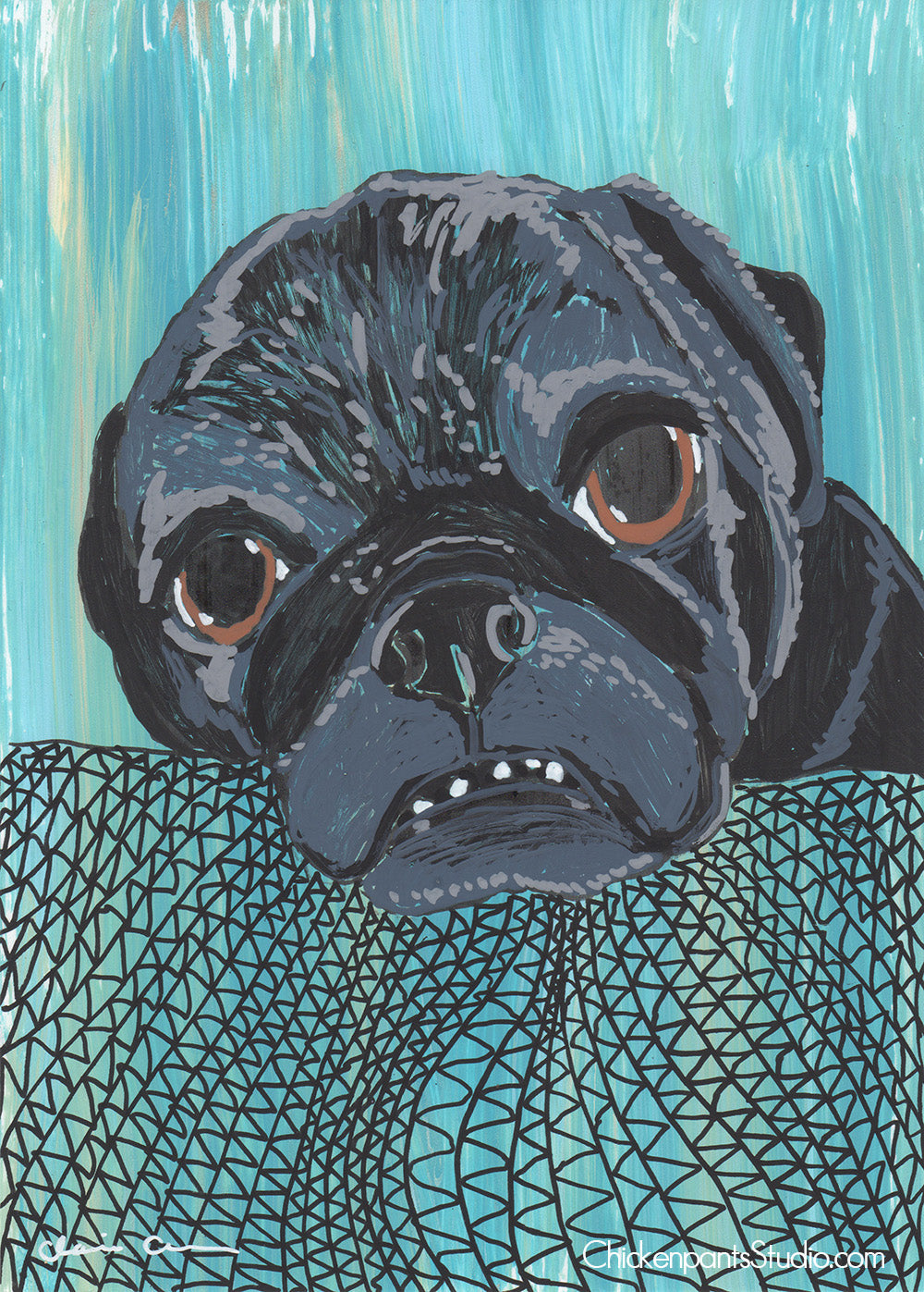 Sedona Pug Social Exclusive! Custom Sketch Portrait