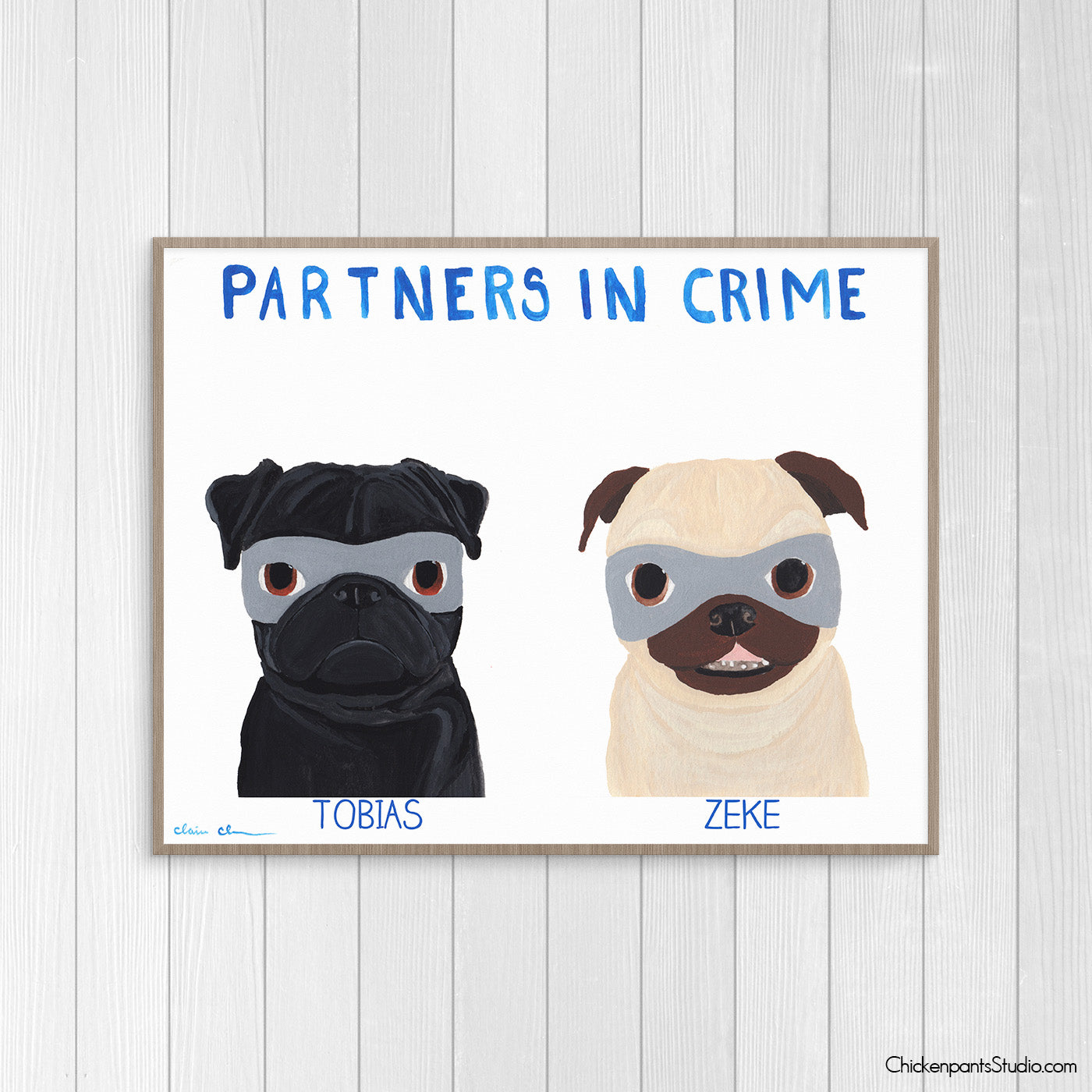 Personalized Partners In Crime Dog Art Print