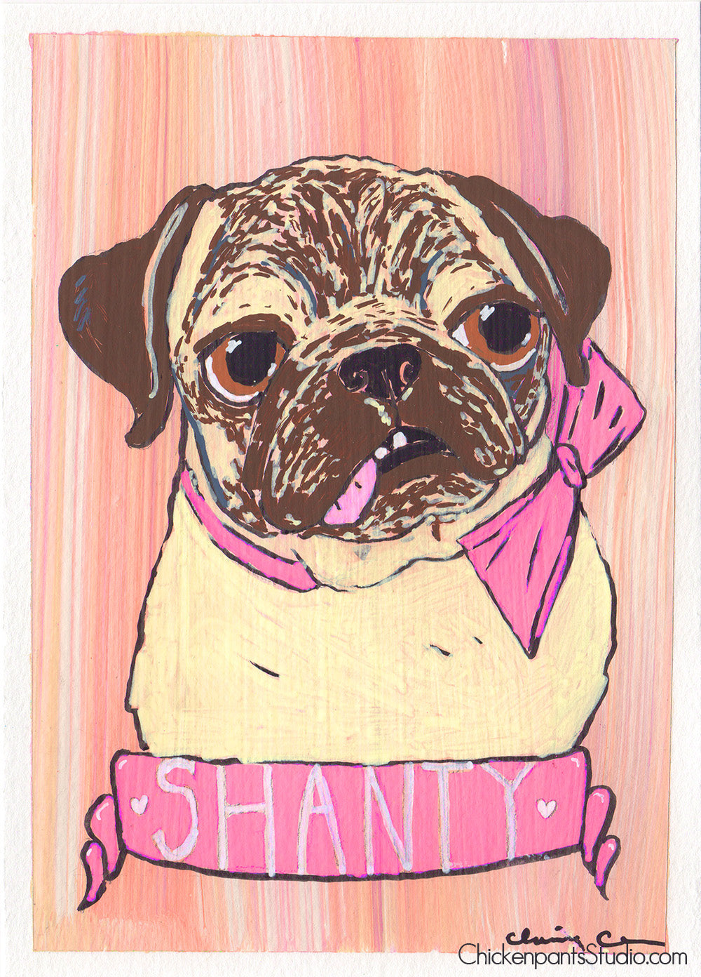 Sedona Pug Social Exclusive! Custom Sketch Portrait